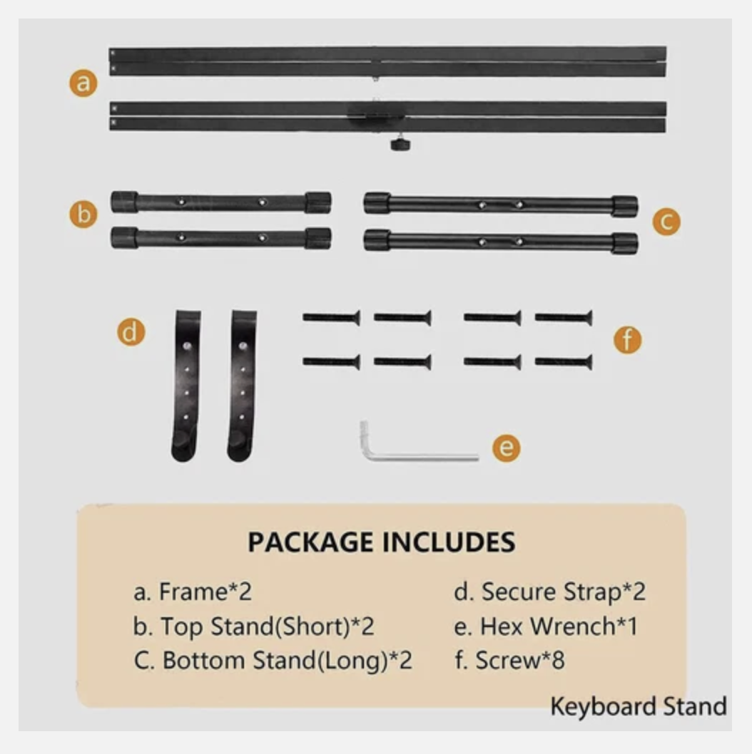 Adjustable Music Keyboard Stand Portable Piano Stool X-Shaped Bench Seat Set
