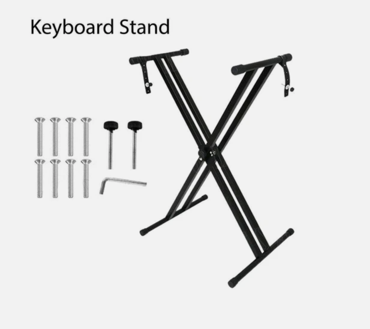 Adjustable Music Keyboard Stand Portable Piano Stool X-Shaped Bench Seat Set