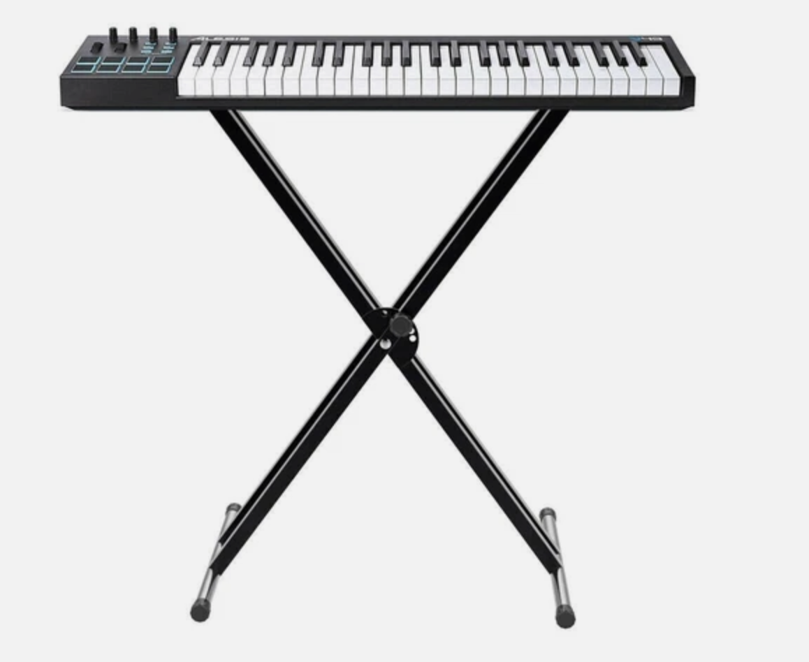 Adjustable Music Keyboard Stand Portable Piano Stool X-Shaped Bench Seat Set
