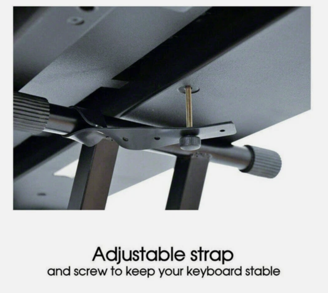 Adjustable Music Keyboard Stand Portable Piano Stool X-Shaped Bench Seat Set