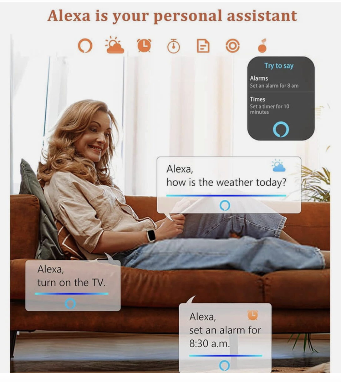 Vibeat Smart Watch for Men Women 1.83" Alexa Built-in Waterproof IP68 Smartwatch