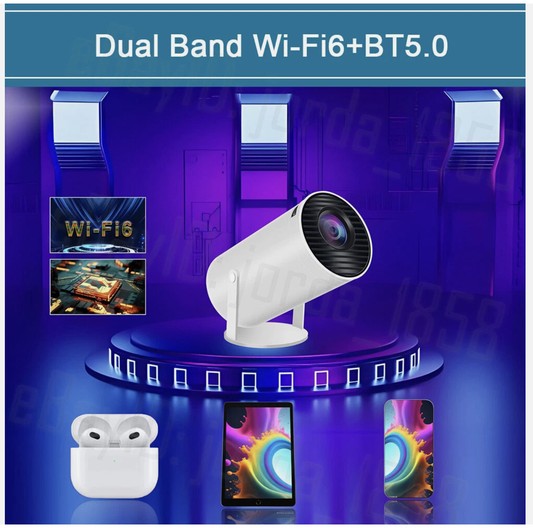 Smart Projector 5G 4K HD LED WiFi Bluetooth HDMI USB Android Office Home Theater