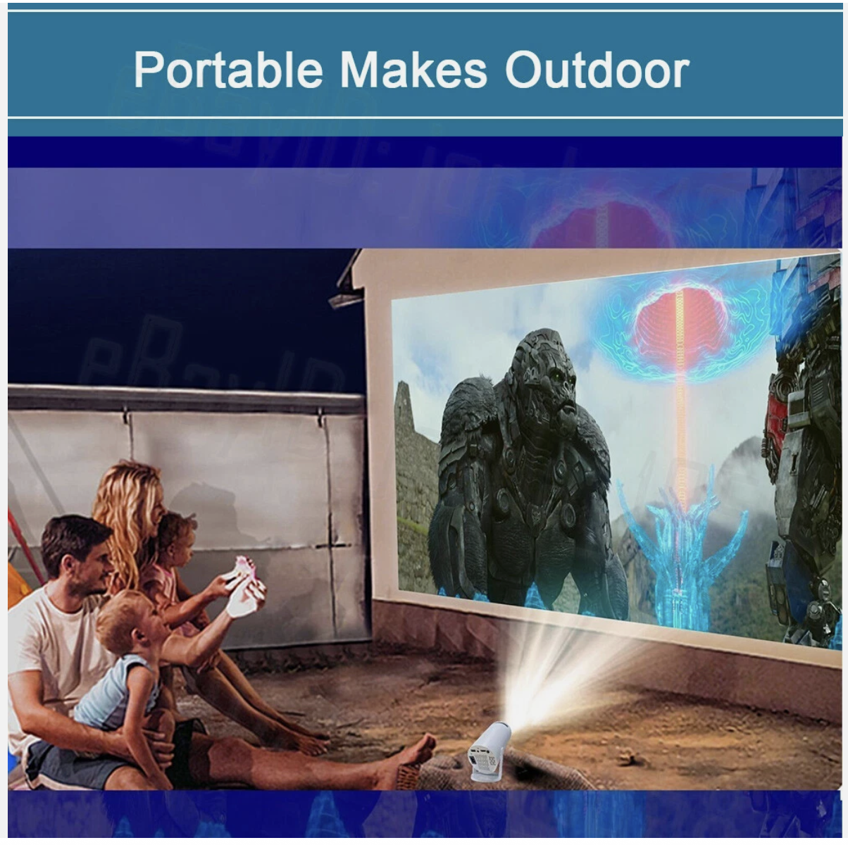 Smart Projector 5G 4K HD LED WiFi Bluetooth HDMI USB Android Office Home Theater