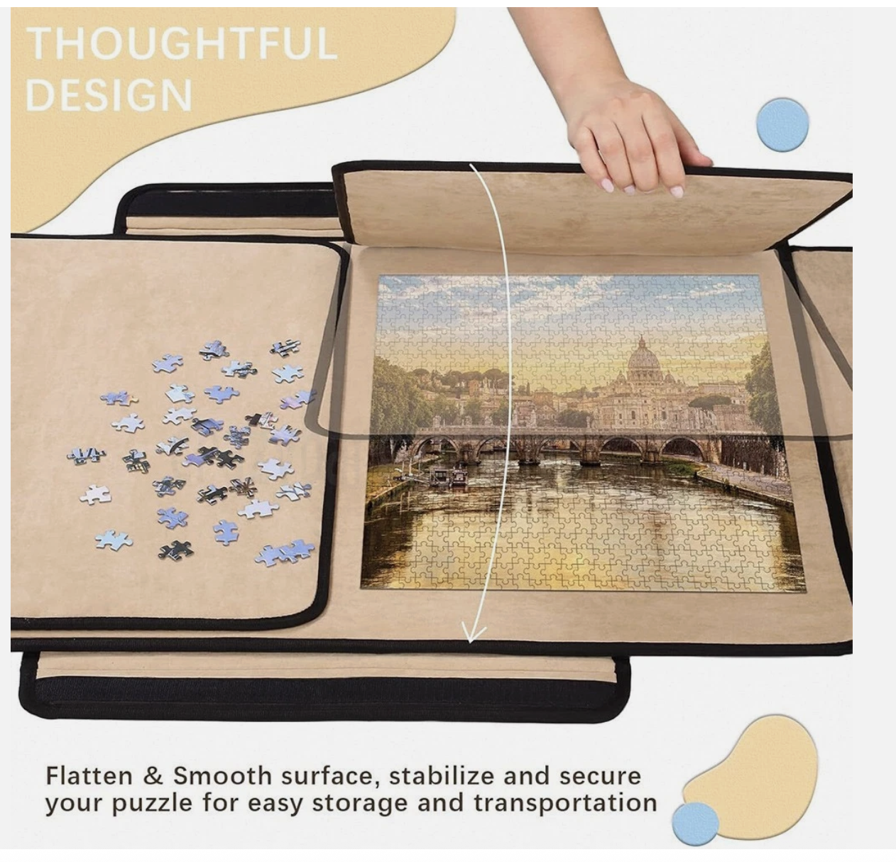 1000Pcs jigsaw Puzzle Board Portable Felt Puzzle Plateau 6 Drawers Puzzle Table