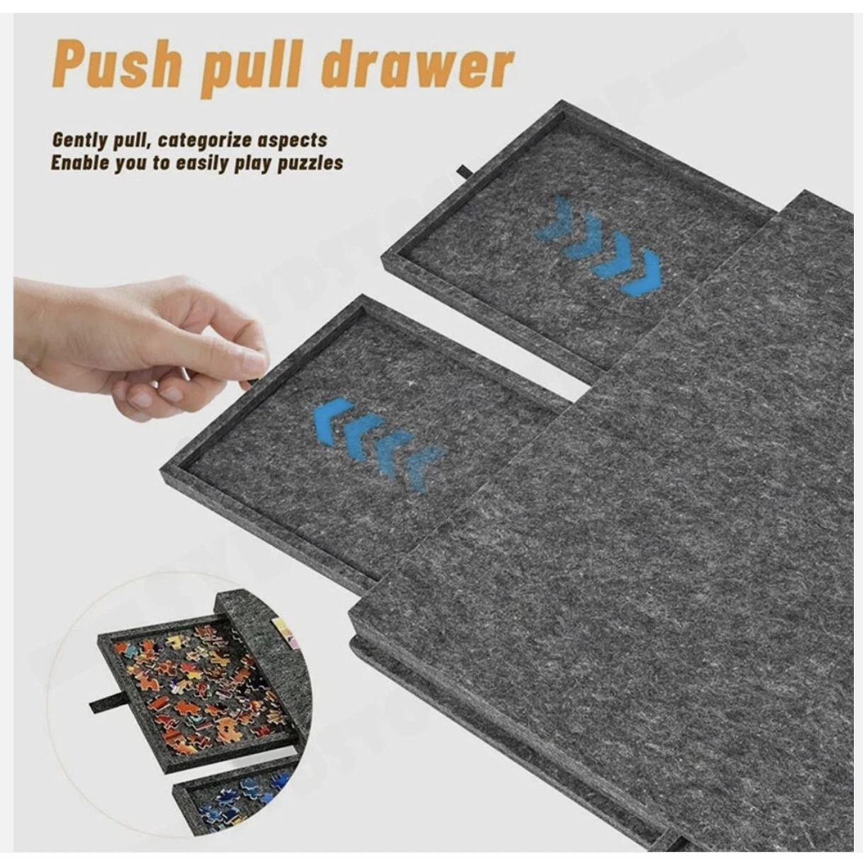 1000Pcs jigsaw Puzzle Board Portable Felt Puzzle Plateau 6 Drawers Puzzle Table