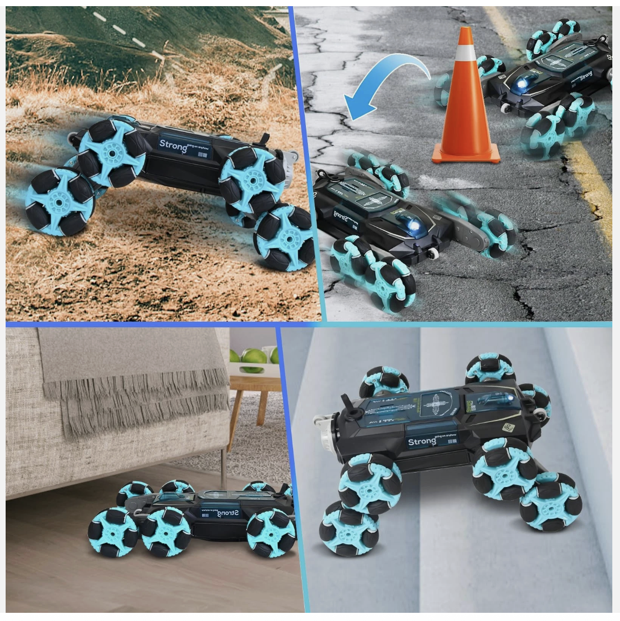 Remote Control Car 8WD RC Stunt Car 2.4Ghz Interference-Free with LED & Music