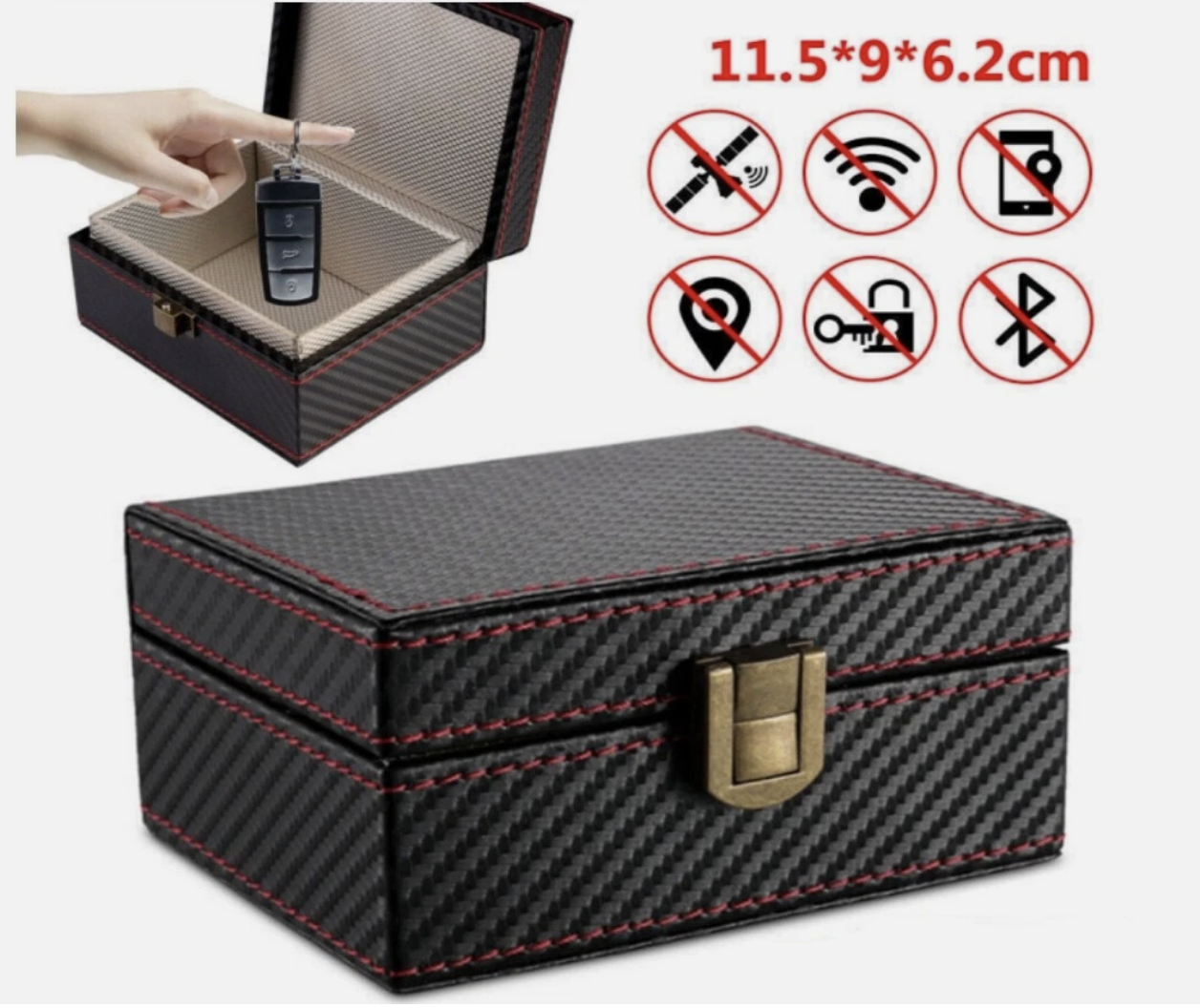 Signal Blocker Box + 2x Bag Car Key Fob RFID Security Anti Theft Faraday Keyless