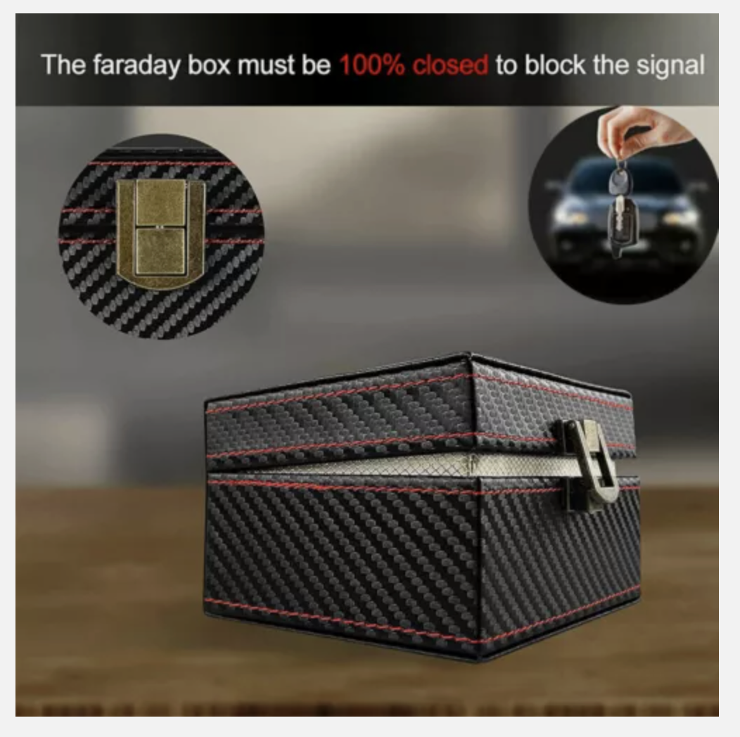 Signal Blocker Box + 2x Bag Car Key Fob RFID Security Anti Theft Faraday Keyless