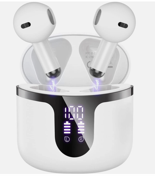 Wireless Earbuds Bluetooth 5.3 LED Display Headphones with ENC Mic,40H Bluetooth
