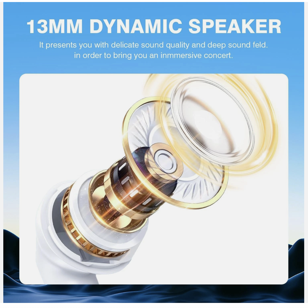 Wireless Earbuds Bluetooth 5.3 LED Display Headphones with ENC Mic,40H Bluetooth