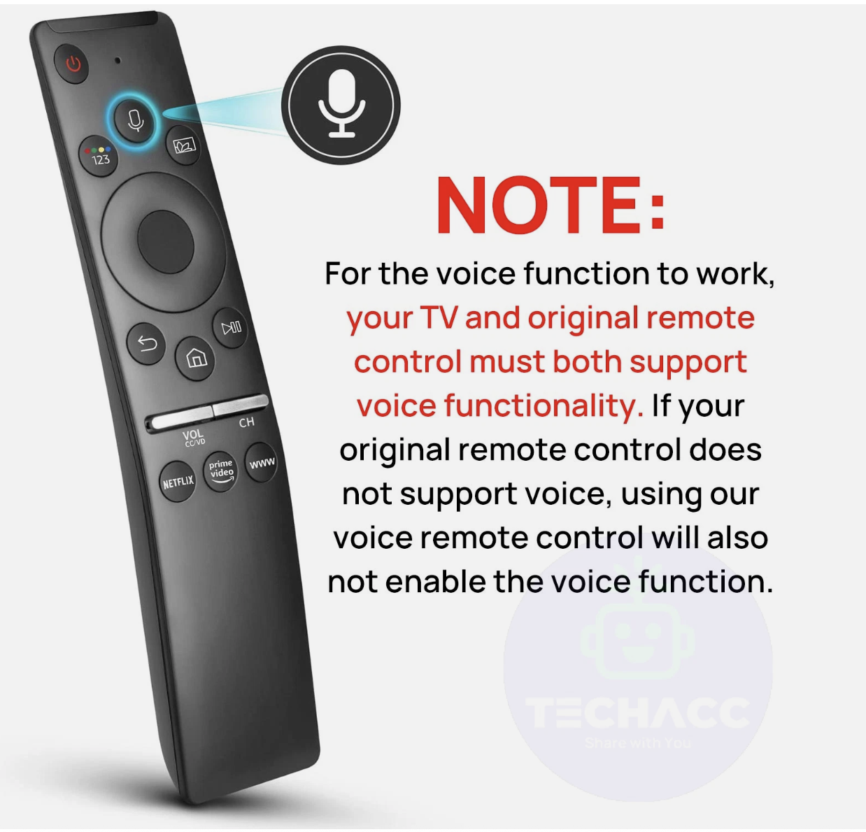 Universal Replacement Voice Remote For All Samsung Smart TV With Voice Function