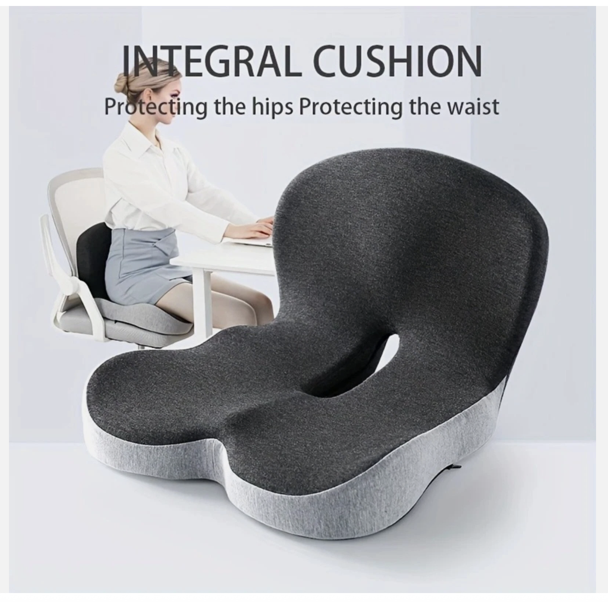 Memory Foam Seat Cushion Lumbar Support Ergonomic Back Support Office Car