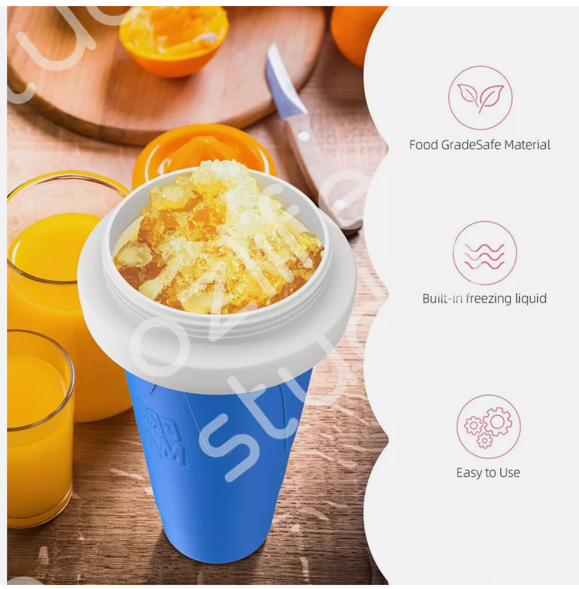 Slushy Maker Cup Quick Freeze Magic Squeeze Cup Milkshake Cup Ice Cream Maker
