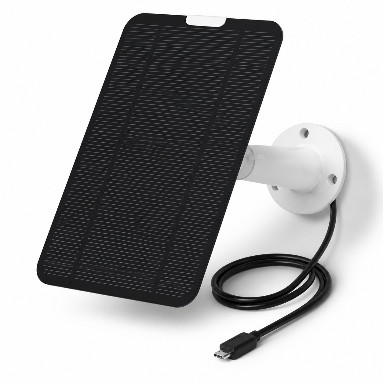 Compatible solar panel with adjustable wall mount and Micro-USB cable
