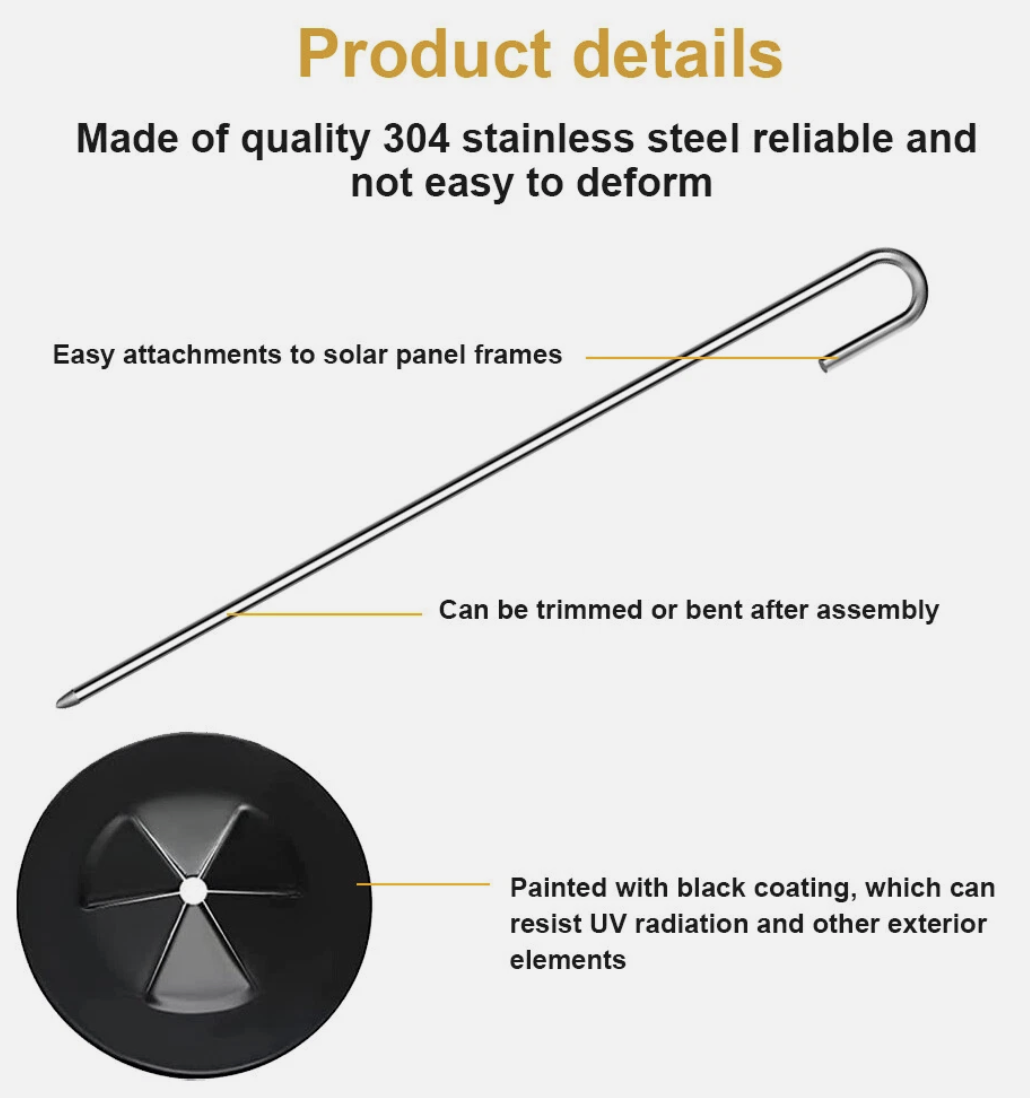 30m Solar Panel Bird Proofing KIT Stainless Steel Mesh & 100 Fasteners