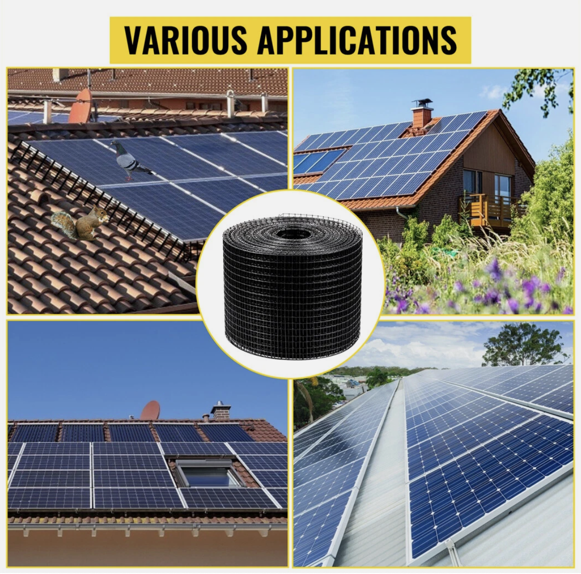 30m Solar Panel Bird Proofing KIT Stainless Steel Mesh & 100 Fasteners