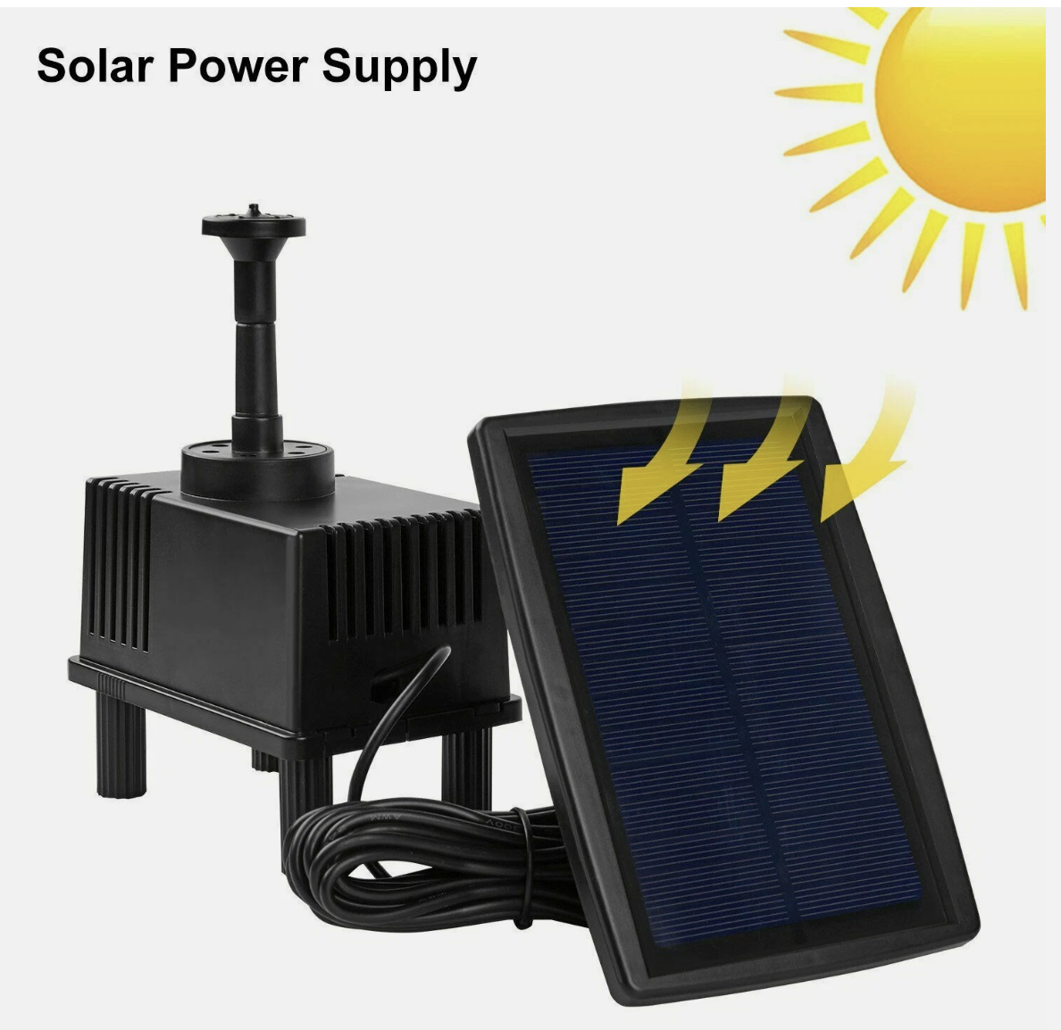 Solar Powered Water Pond With Filter Pump Garden Submersible Fish Tank Fountains