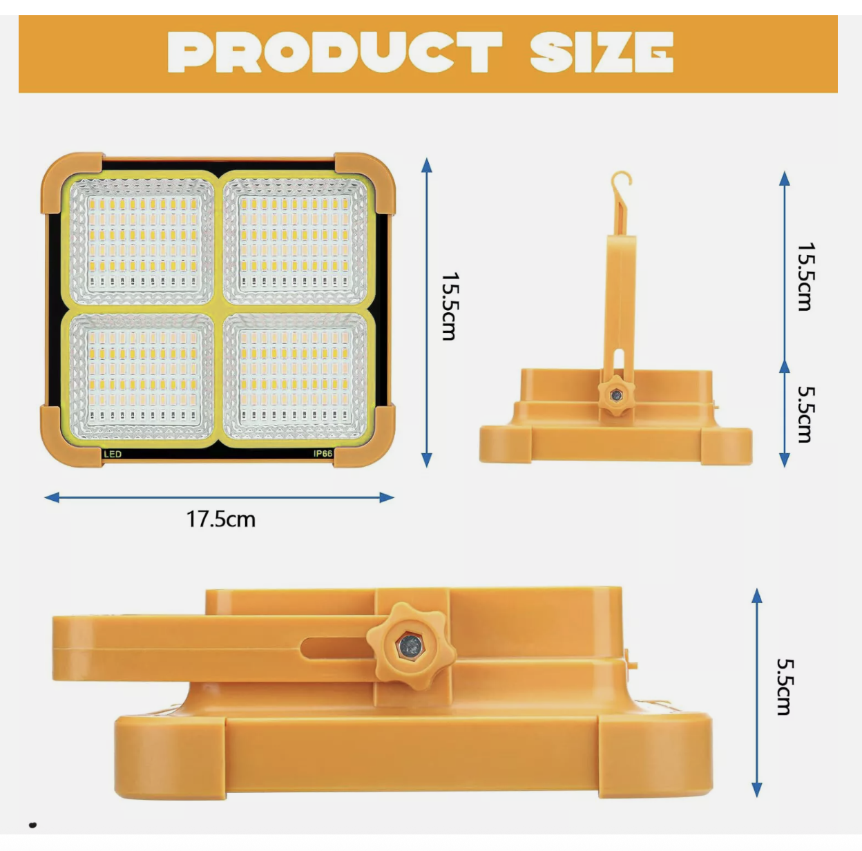 20000LM Rechargeable Solar Work Light 2000W Torch Camping Flood Waterproof Lamp