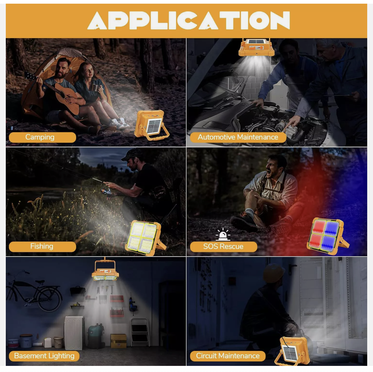 20000LM Rechargeable Solar Work Light 2000W Torch Camping Flood Waterproof Lamp