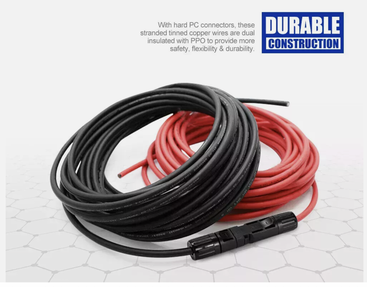 Extension Cable Wire Connectors Solar Panel To Regulator 4mm² 6mm² 10AWG 12AWG