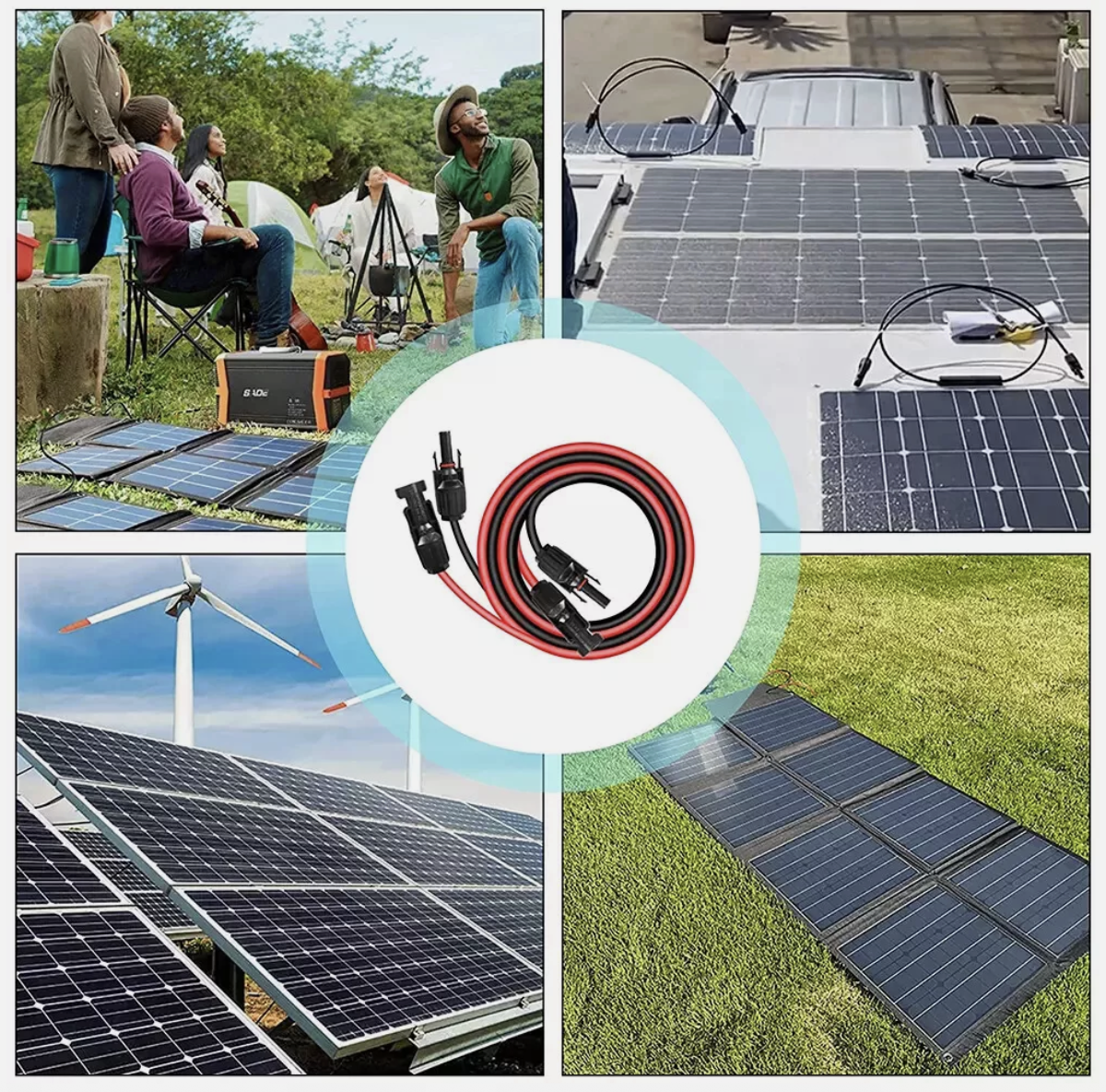 Extension Cable Wire Connectors Solar Panel To Regulator 4mm² 6mm² 10AWG 12AWG