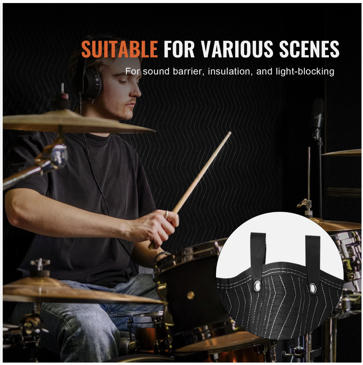 VEVOR Sound Dampening Blanket 2438x2032mm Noise Liner Blanket Blackout Curtain