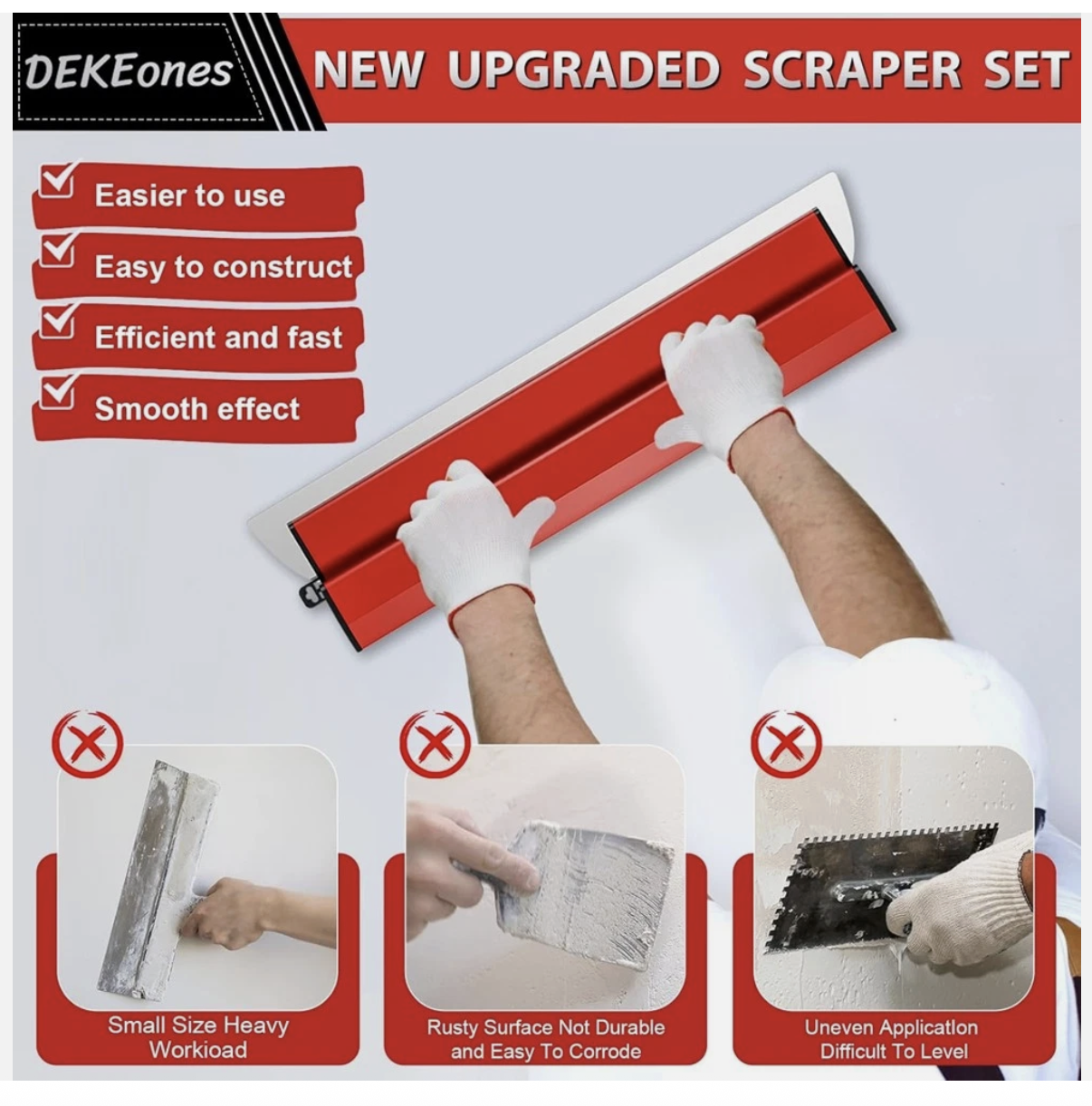 80cm Drywall Finishing Smoothing Spatula Plaster Skimming Blade Trowel Wall Tool