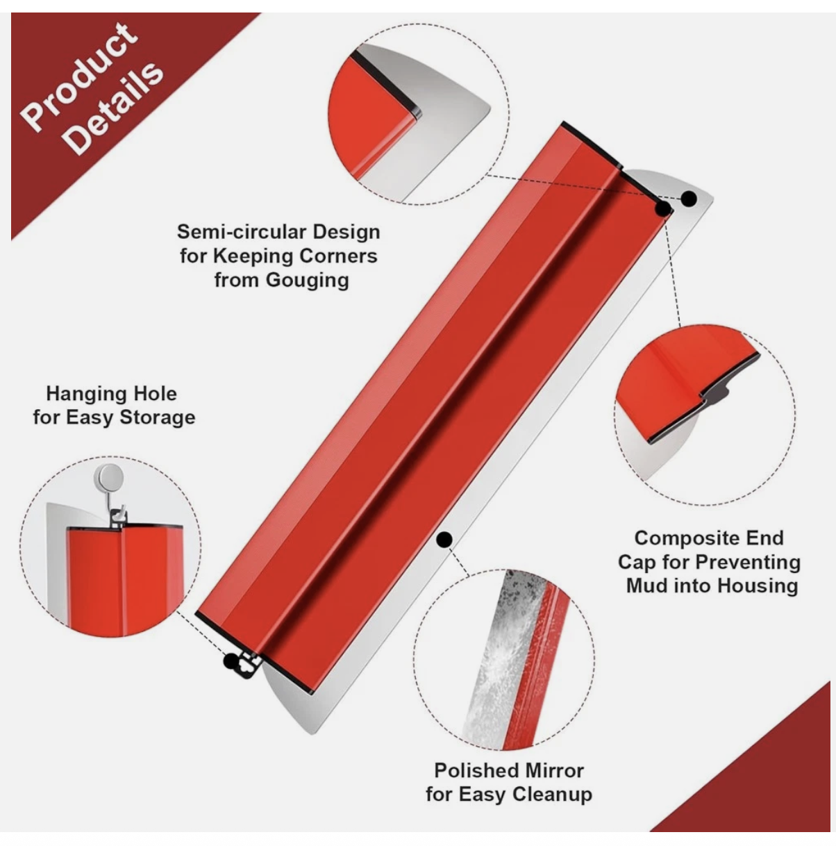 80cm Drywall Finishing Smoothing Spatula Plaster Skimming Blade Trowel Wall Tool