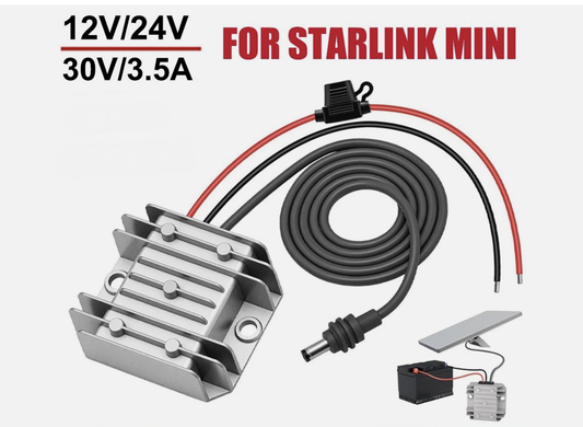 Step Up Power Adapter 12V/24V To 30V3.5A Converter W/ DC Cable For Starlink-Mini