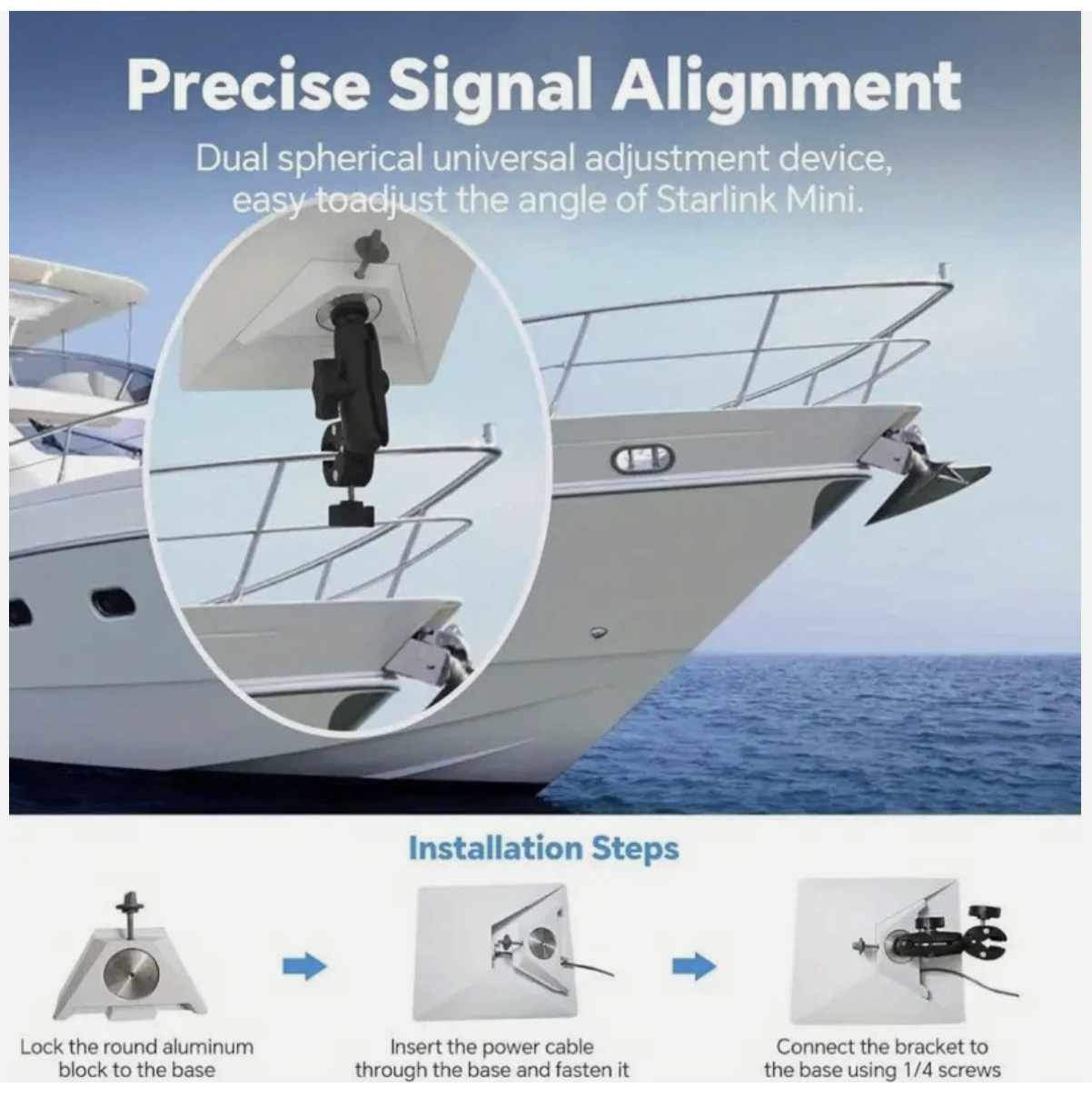 Portable Starlink Mini Mount, Adjustable Starlink Mini RV Pole Clamp Mount