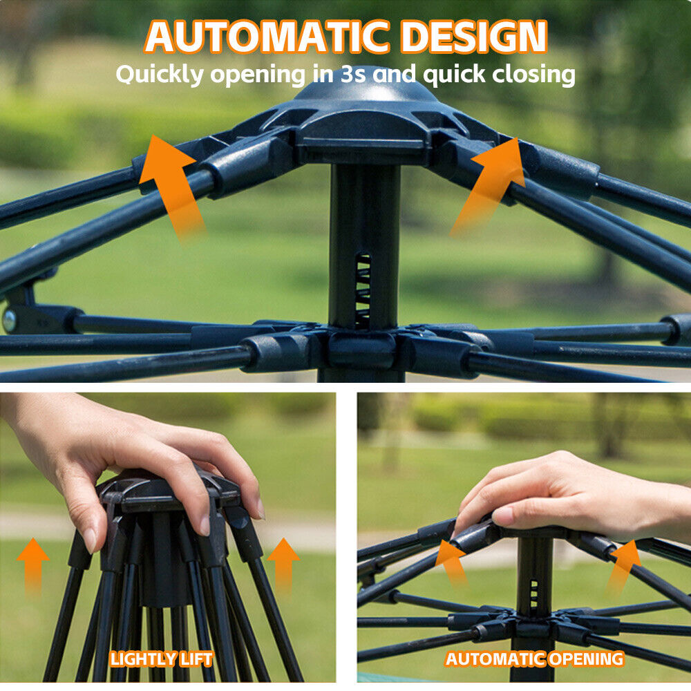 Instant Camping Tent 3-4Person Auto Pop up Family Hiking Dome Waterproof Shelter