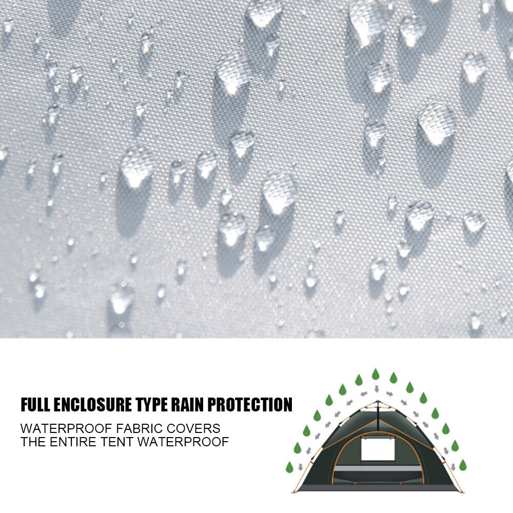 Instant Camping Tent 3-4Person Auto Pop up Family Hiking Dome Waterproof Shelter