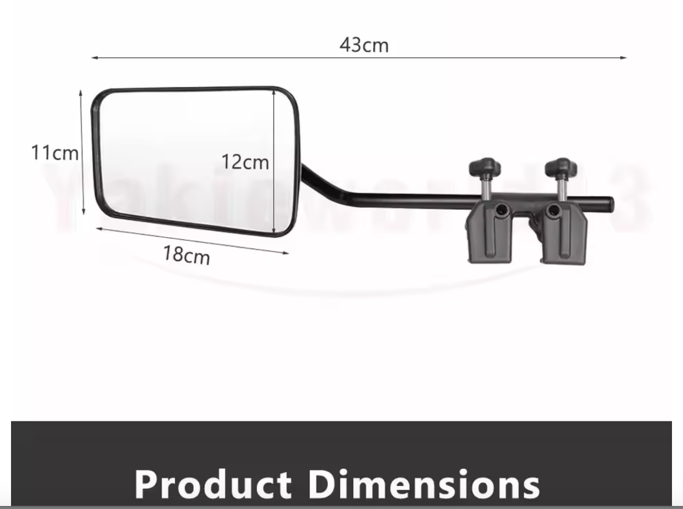 1 Pair Heavy Duty Towing Mirrors Universal Clamp On 4X4 Caravan Trailer