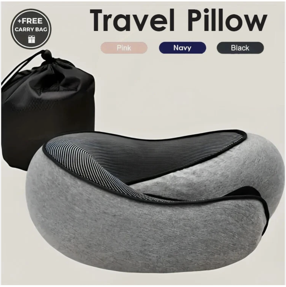 Memory Foam U Shaped Travel Pillow Neck Support Soft Head Rest Plane Car Cushion