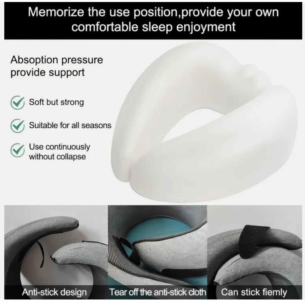 Memory Foam U Shaped Travel Pillow Neck Support Soft Head Rest Plane Car Cushion