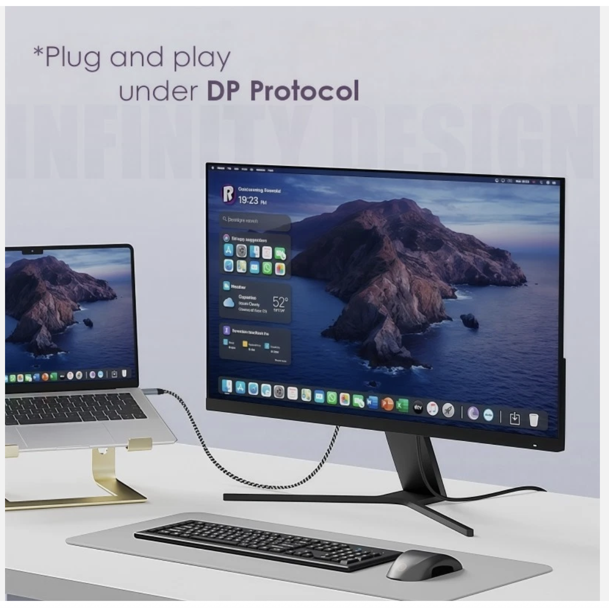 1.8M USB-C Type C to DisplayPort DP Cable 8K@60Hz 4K@120Hz DP1.4 Thunderbolt 3 4