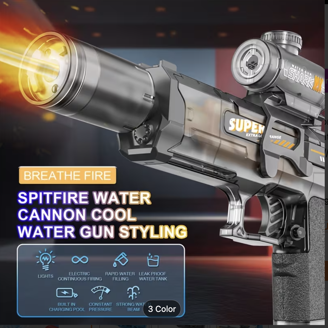 Ultimate Battle Blaster Electric Water Guns with Realistic Gun Muzzle Flame