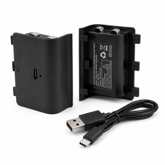 Two 1200mAh rechargeable battery packs and USB-C cable compatible with Xbox Series X and S controllers